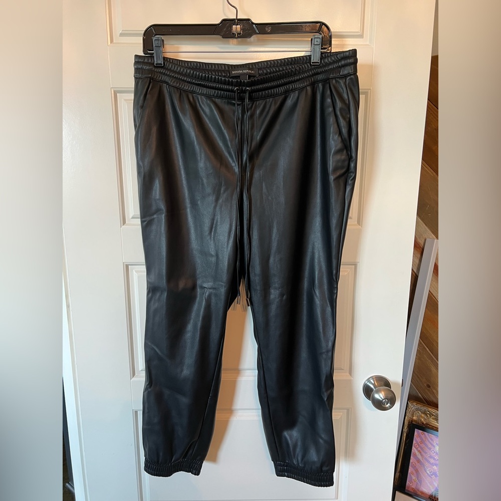 Banana Republic joggers, faux leather